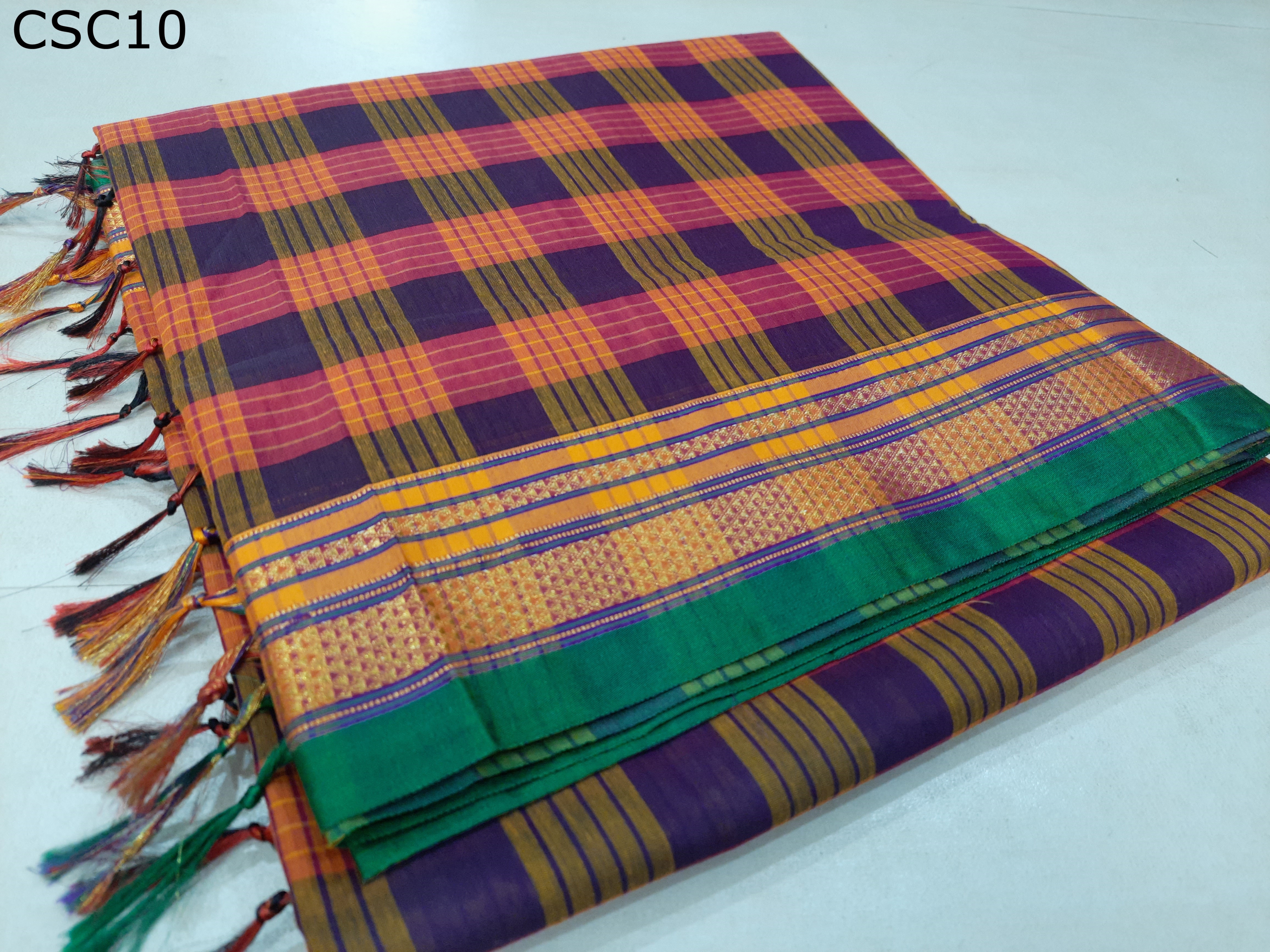 Cotton Silk Square Checks 