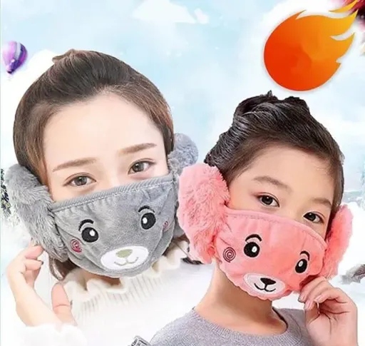 Girls Colourful puff Earmuffs