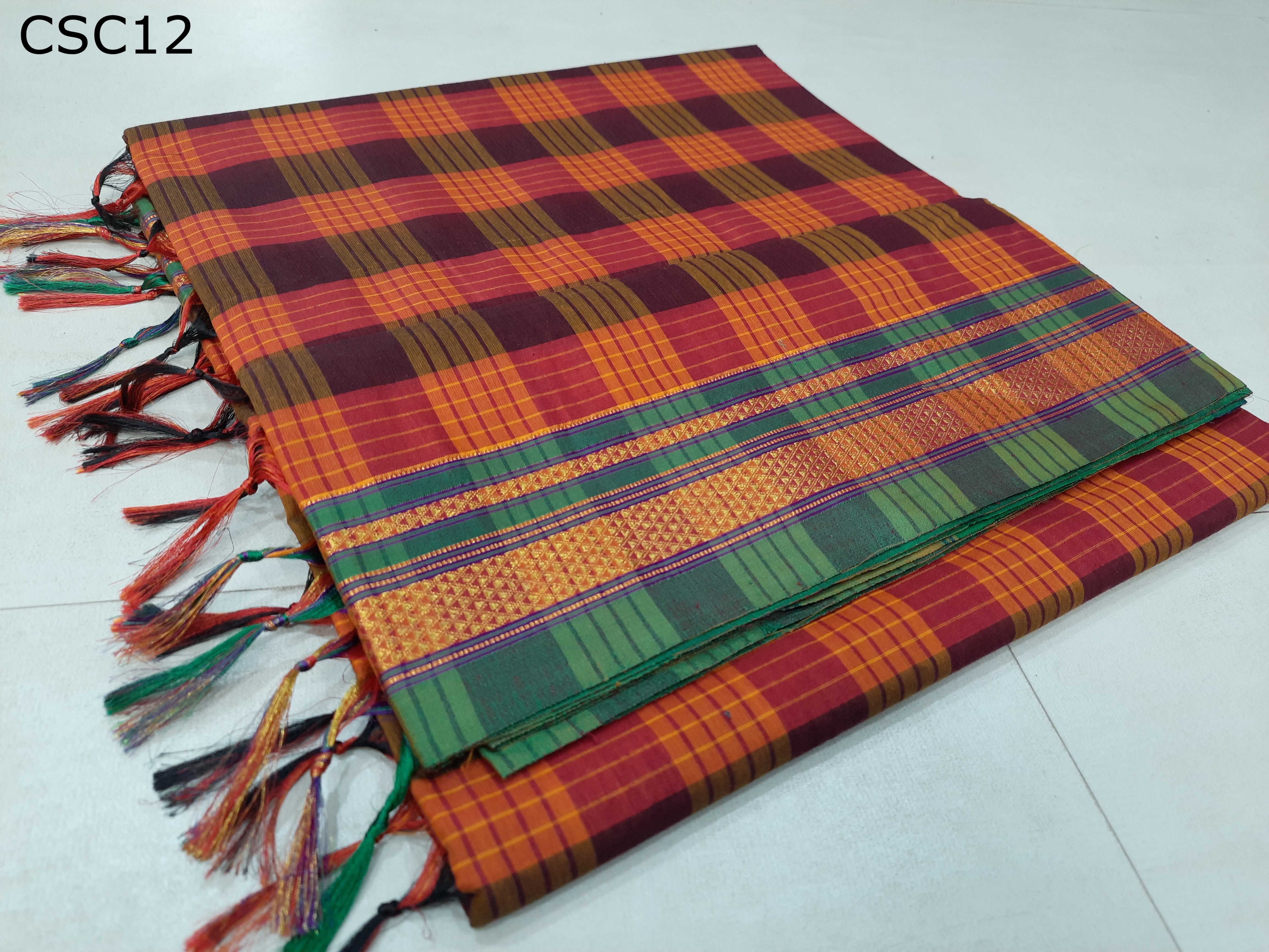 Cotton Silk Square Checks 