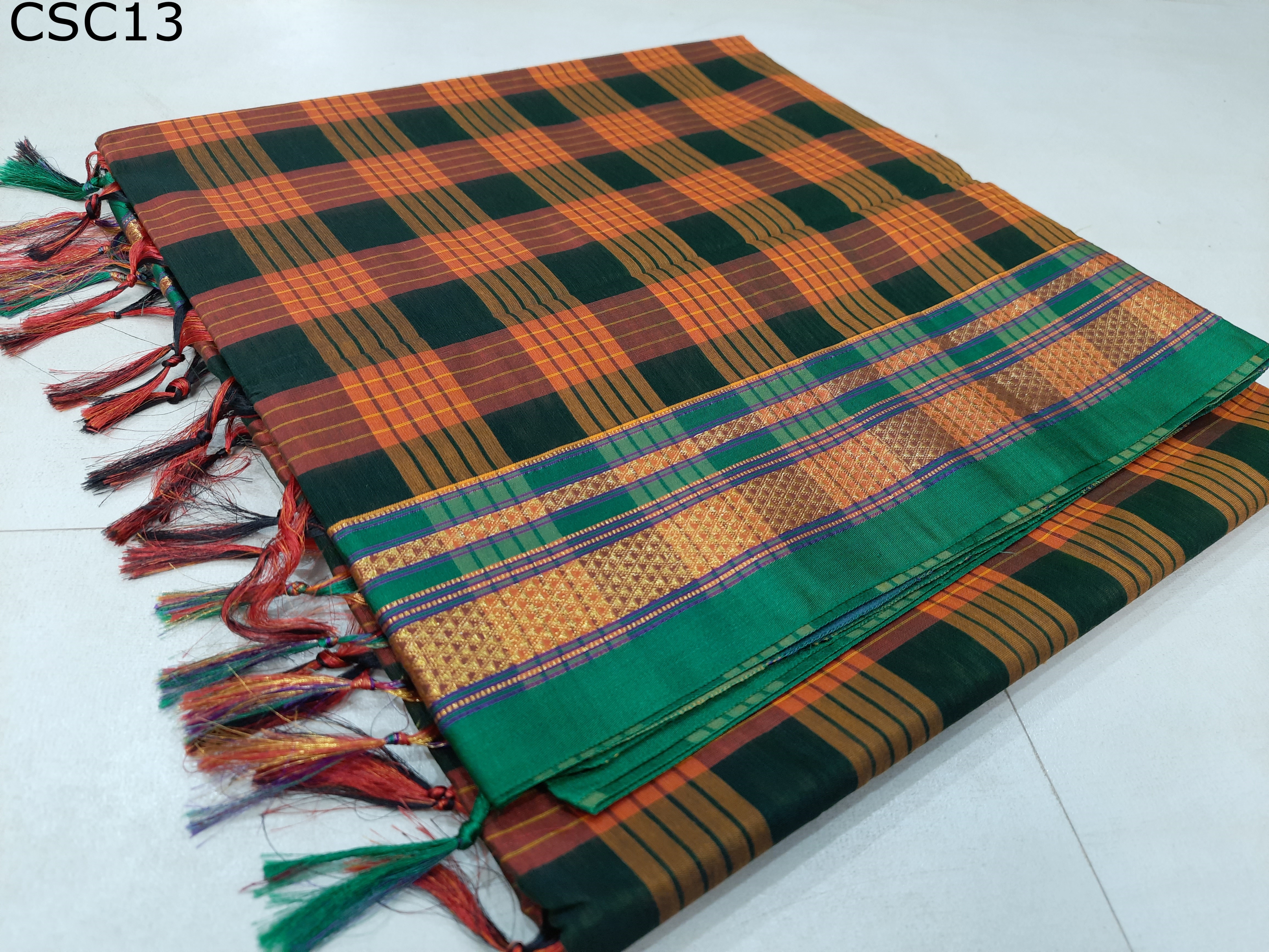 Cotton Silk Square Checks