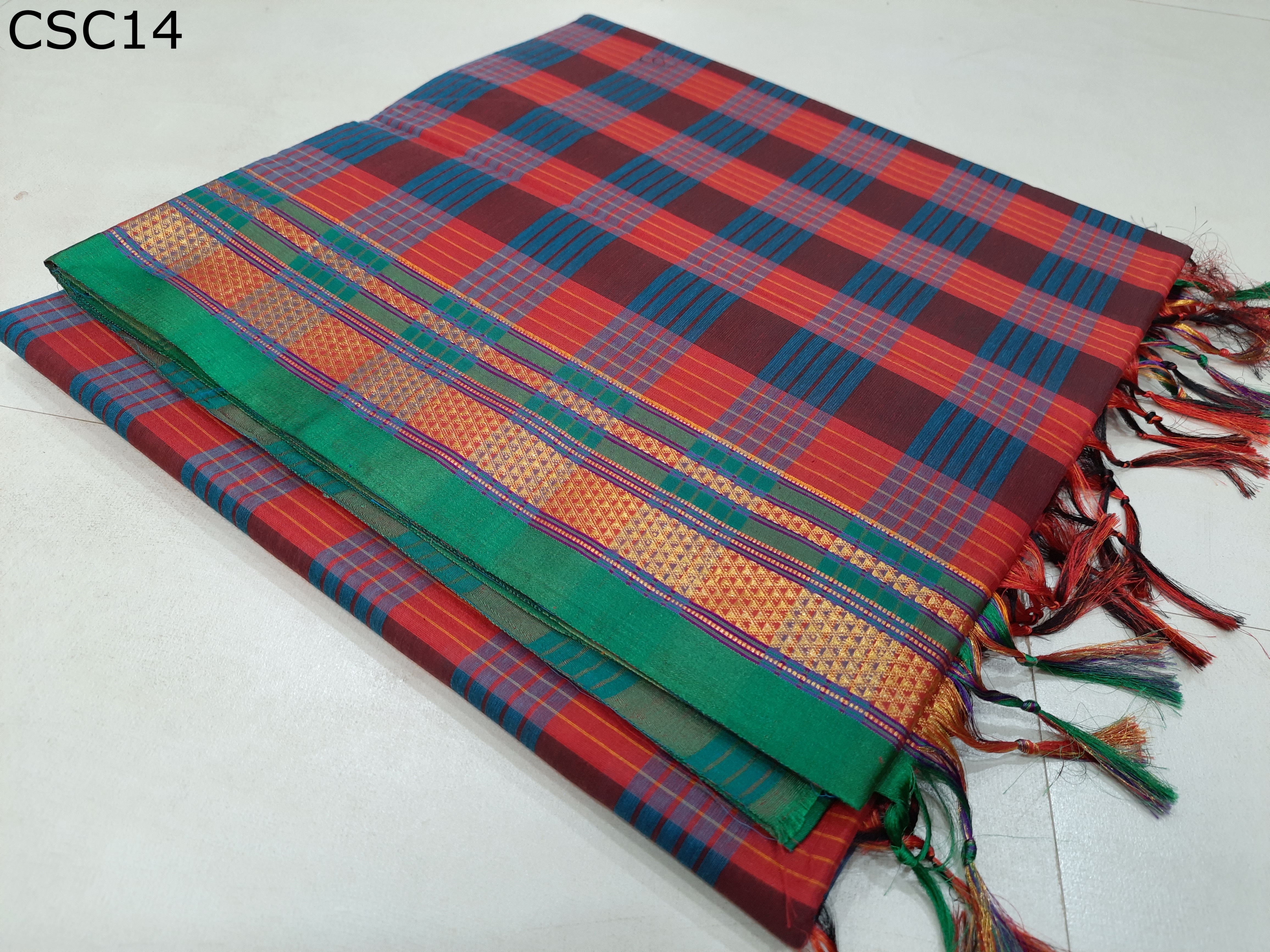 Cotton Silk Square Checks 