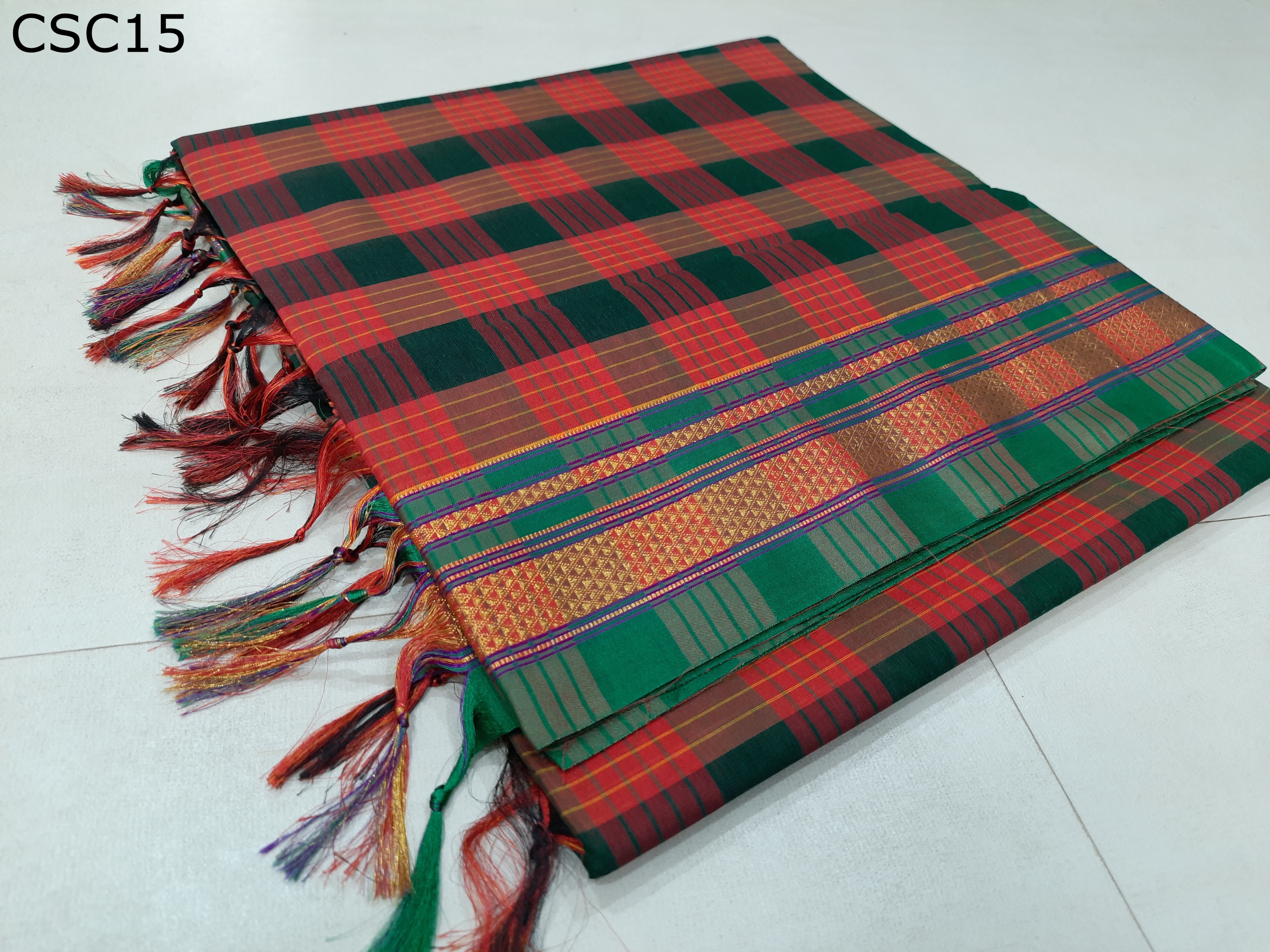 Cotton Silk Square Checks 