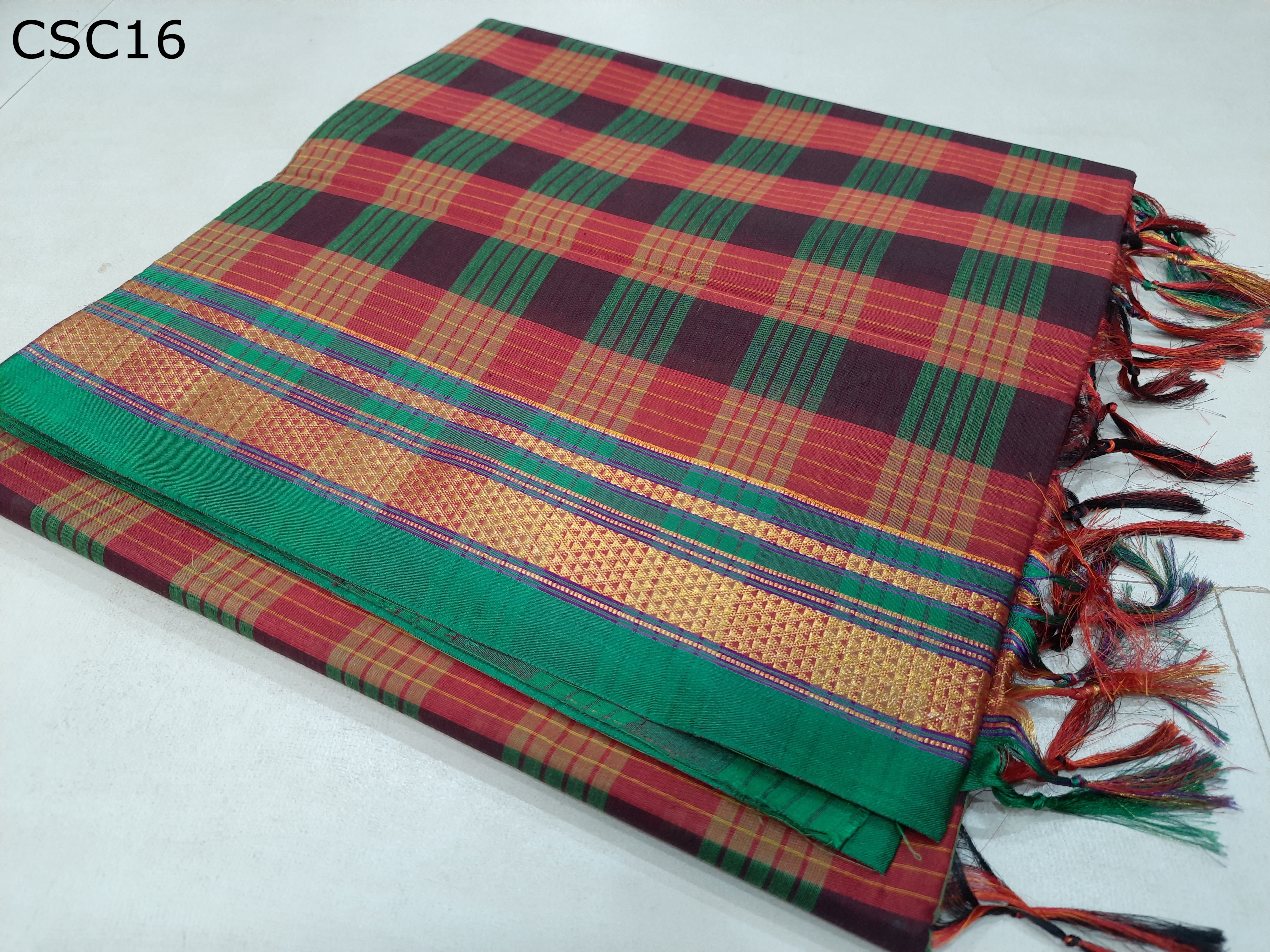 Cotton Silk Square Checks 
