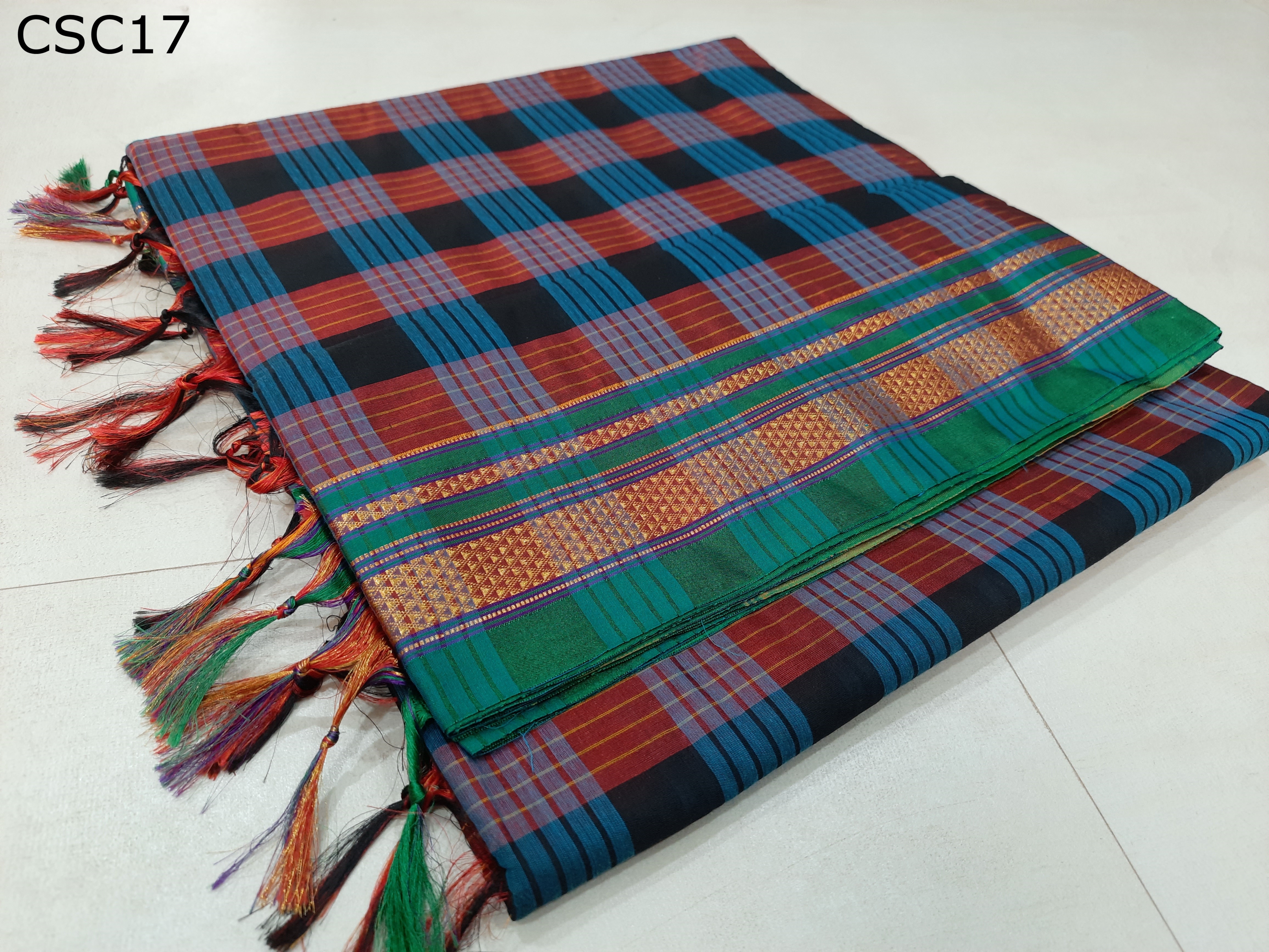 Cotton Silk Square Checks 