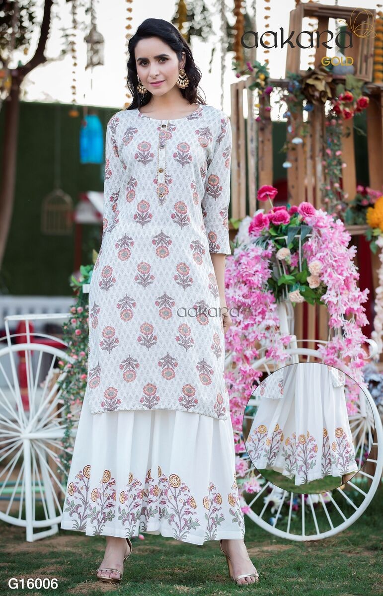 SUNSIM FASHION  - Aakara Gold 16 Rayon Kurti with Bottom and Dupatta Catalog