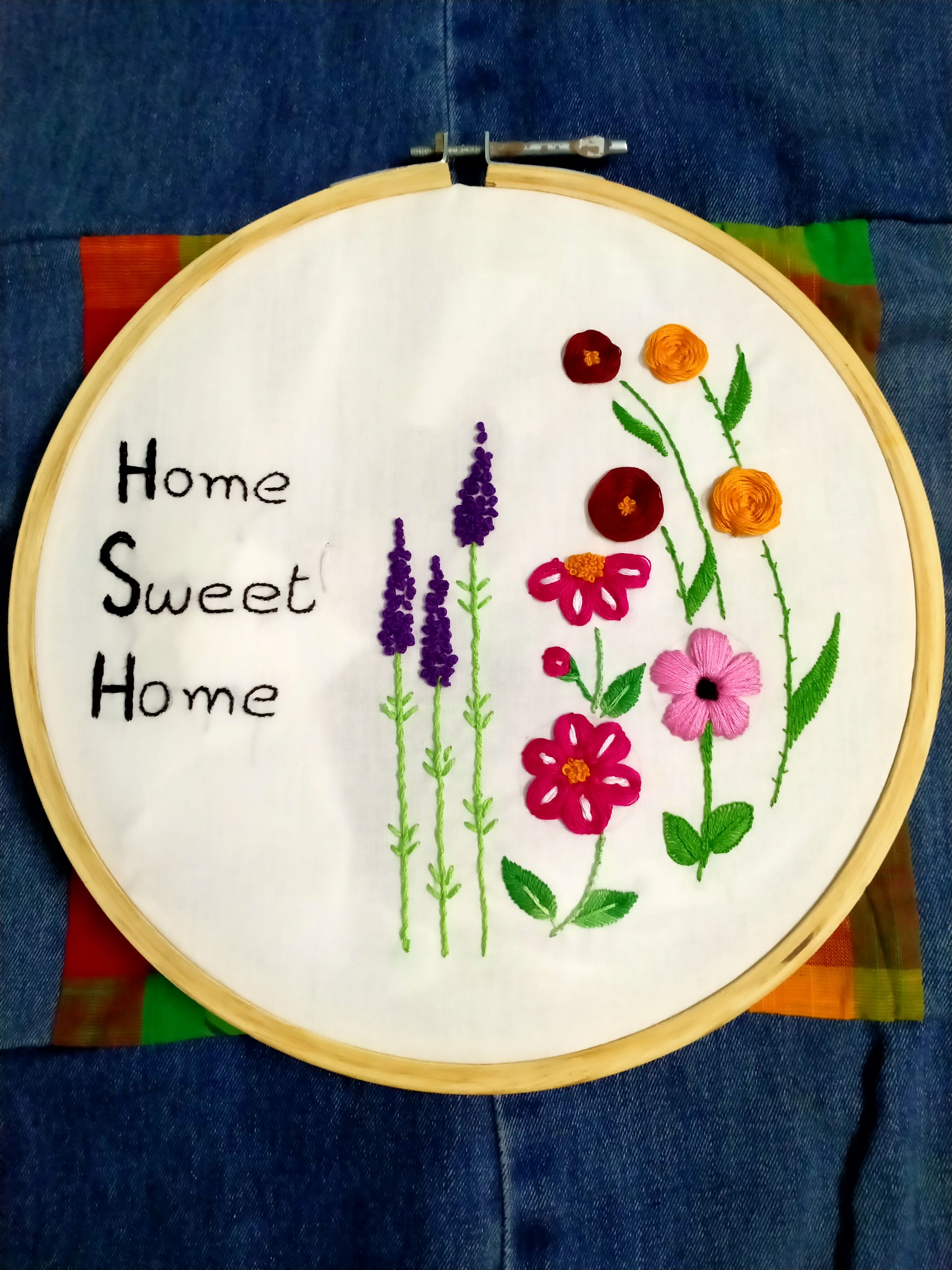 Home sweet home... Hoop Embroidery wall mount || home decor
