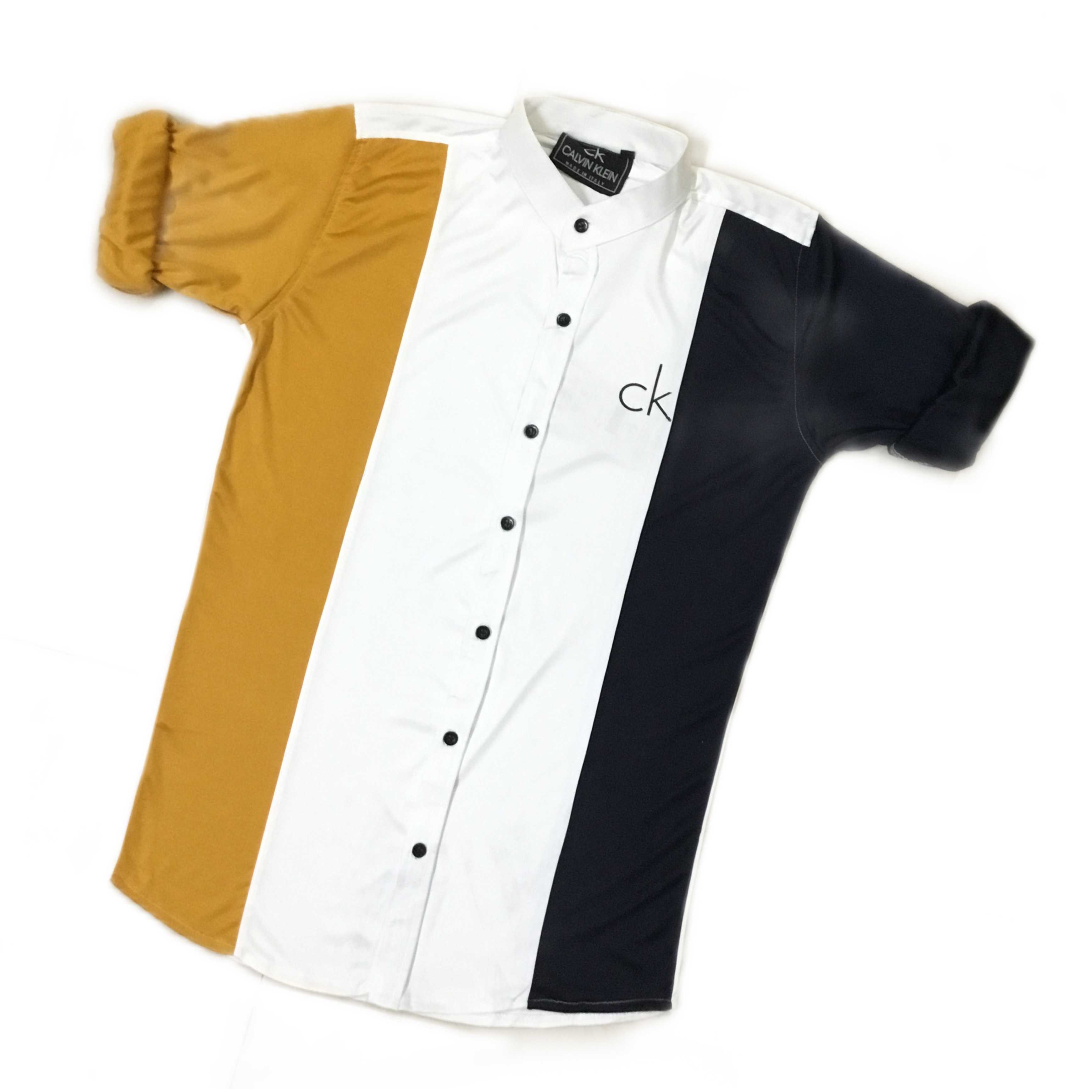 Men Casual lycra shirts - yellow