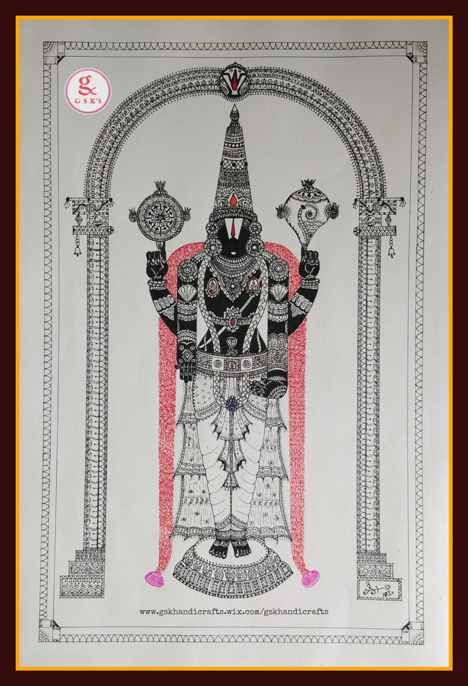 Lord Balaji with Doodle Art