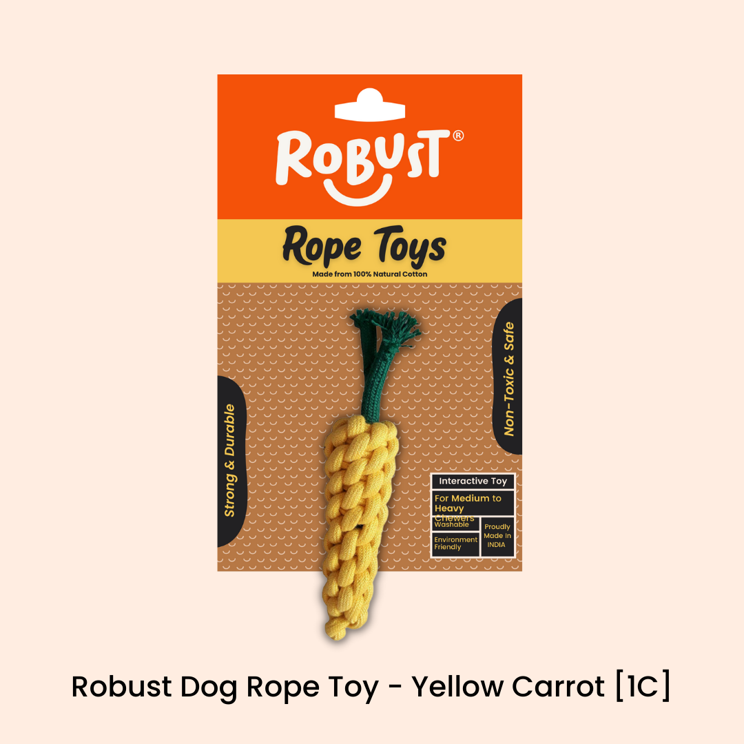 Robust Dog Rope Toy - Yellow Carrot [1C]