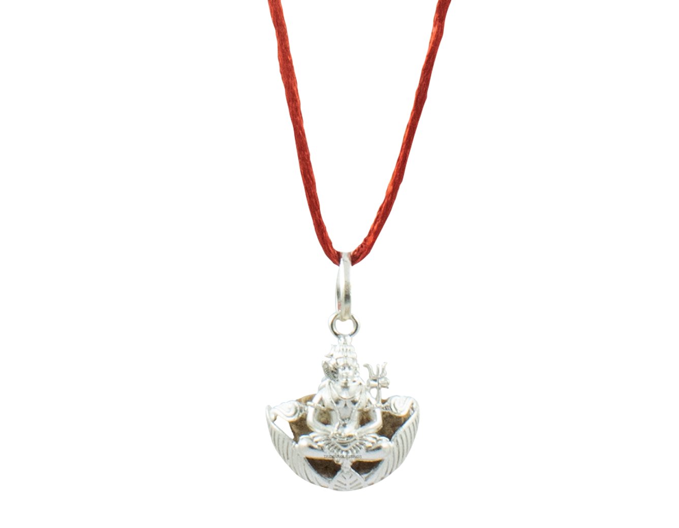 Trideva Blessings 1 Mukhi Rudraksha Shiva Pendant (Silver Brass Cap)