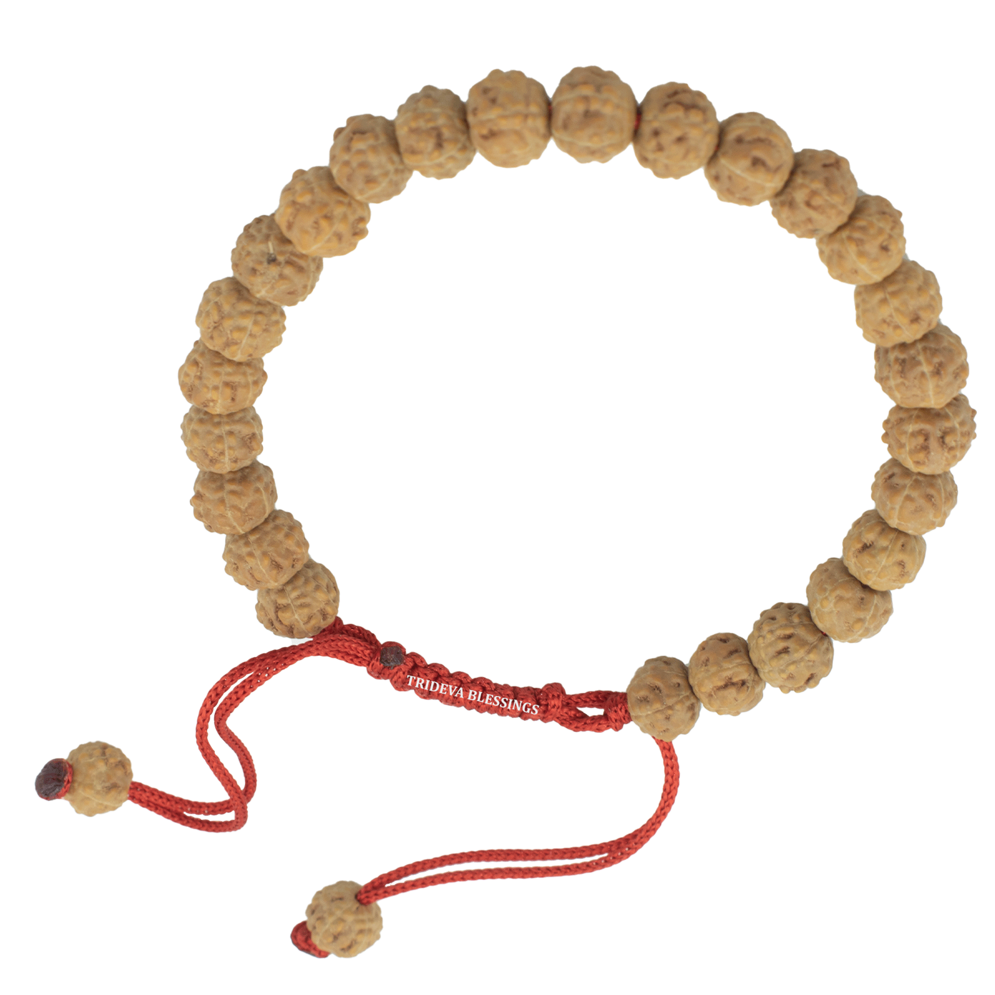 Trideva Blessings 6 Mukhi Rudraksha Bracelet / Six Face Rudraksha - 27 beads (7mm)