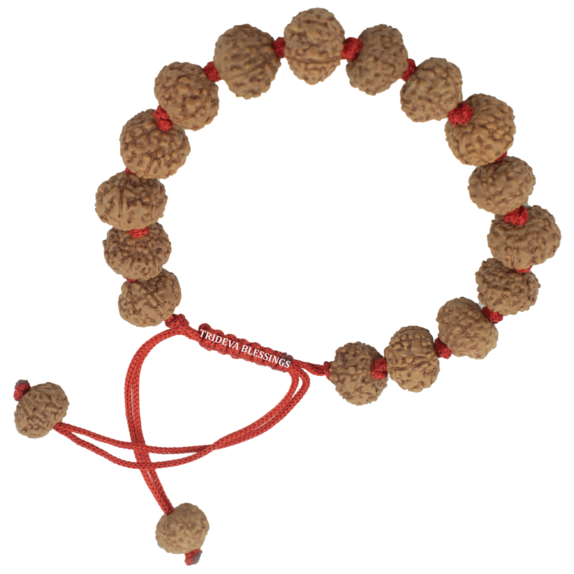 Trideva Blessings 7 Mukhi Rudraksha / Seven Face Rudraksha Bracelet - 18 beads (10 mm)