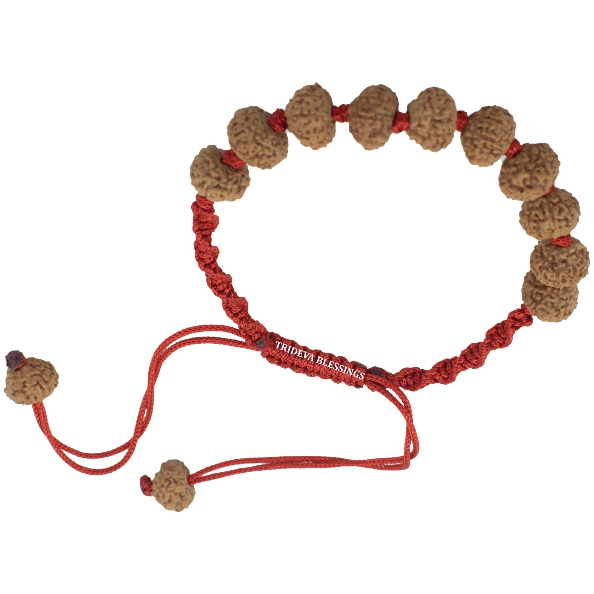 Trideva Blessings 9 Mukhi Rudraksha Bracelet / Nine Face Rudraksha - 12 beads (9mm)