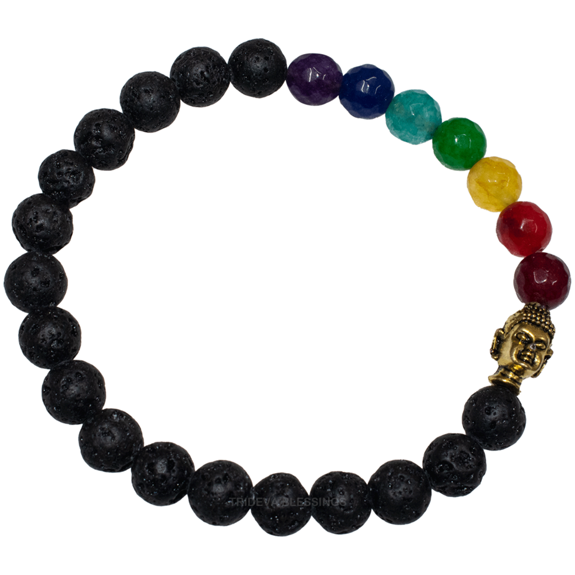 Trideva Blessings 7 Chakra and Lava Bracelet