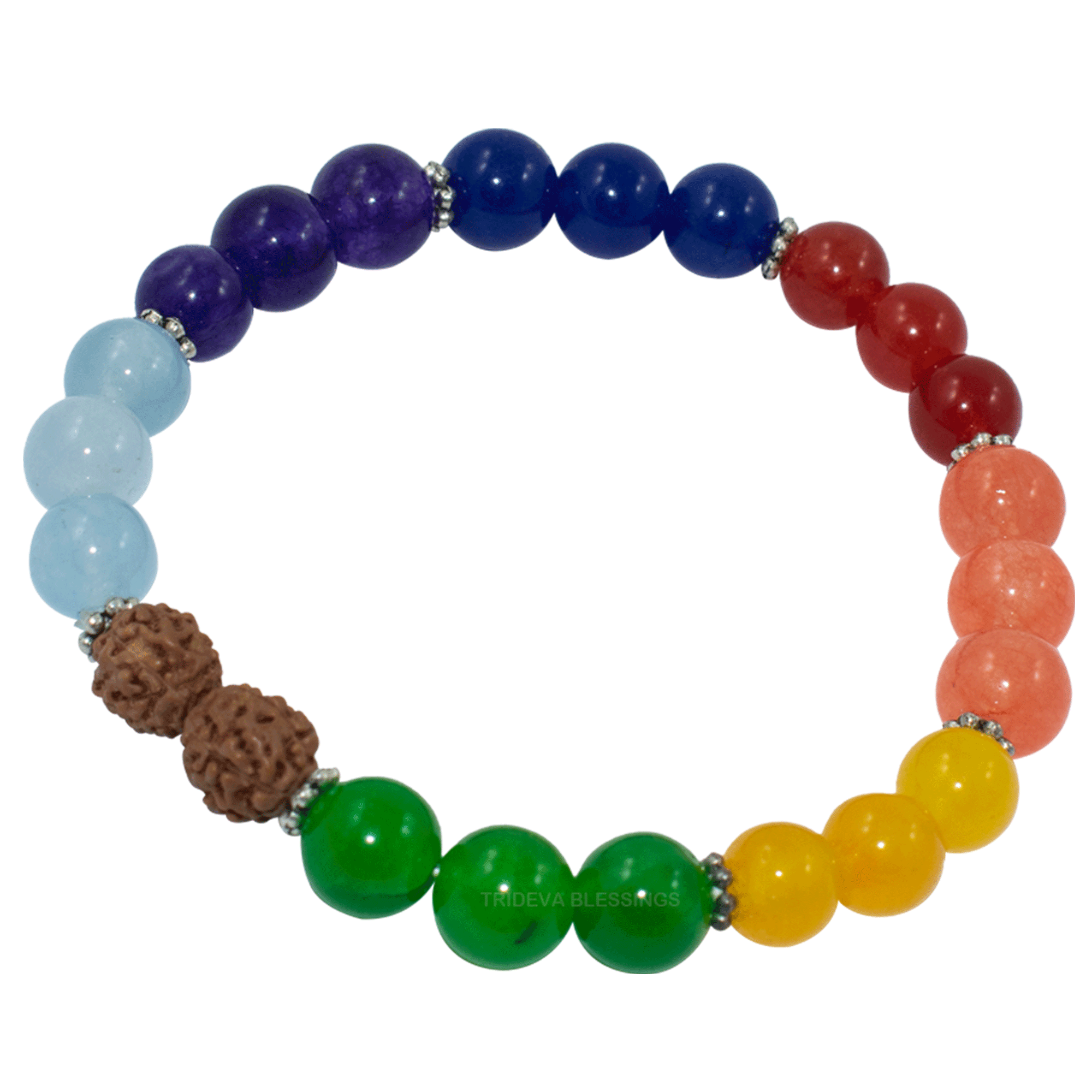 Trideva Blessings Rudraksha and Gemstone Energy Bracelet