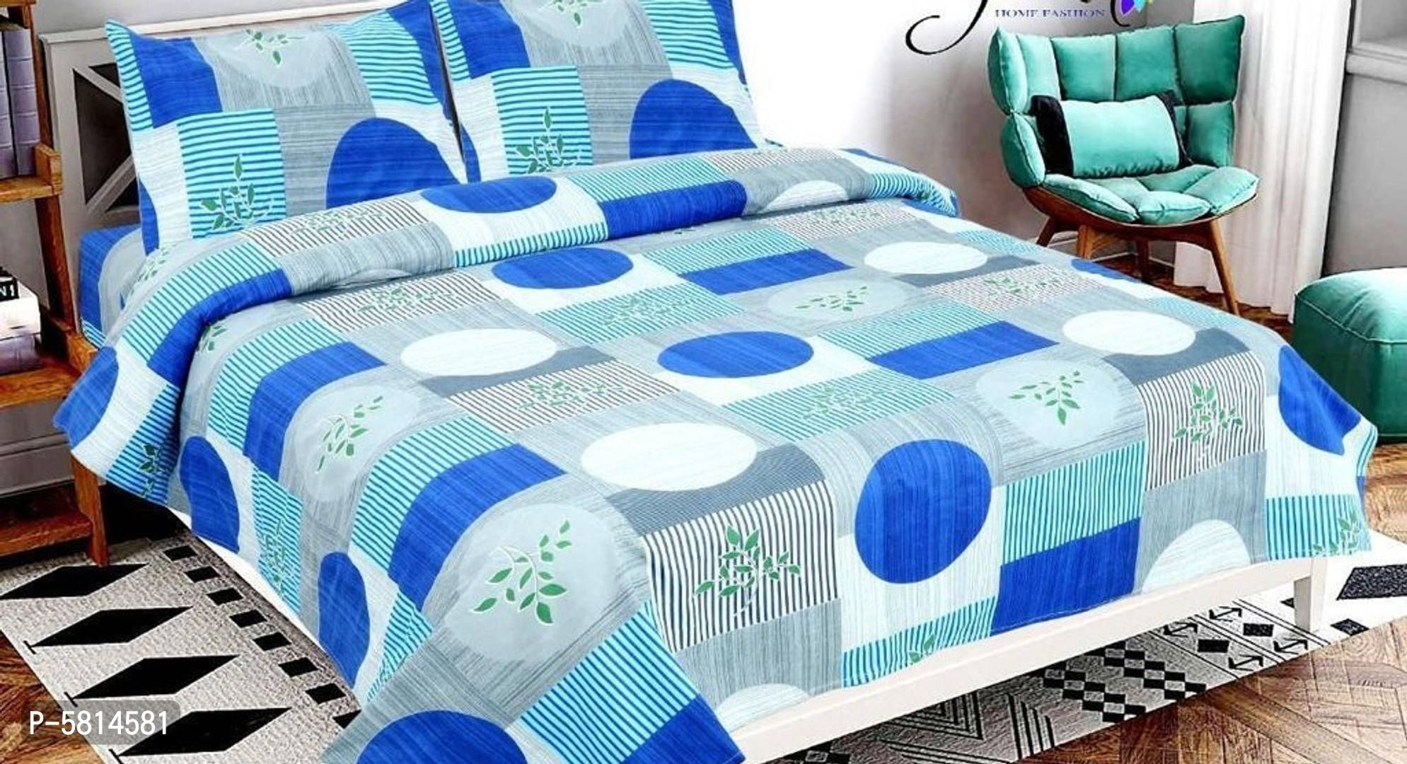 3D Printed Bedsheet With 2 Pillow Cover