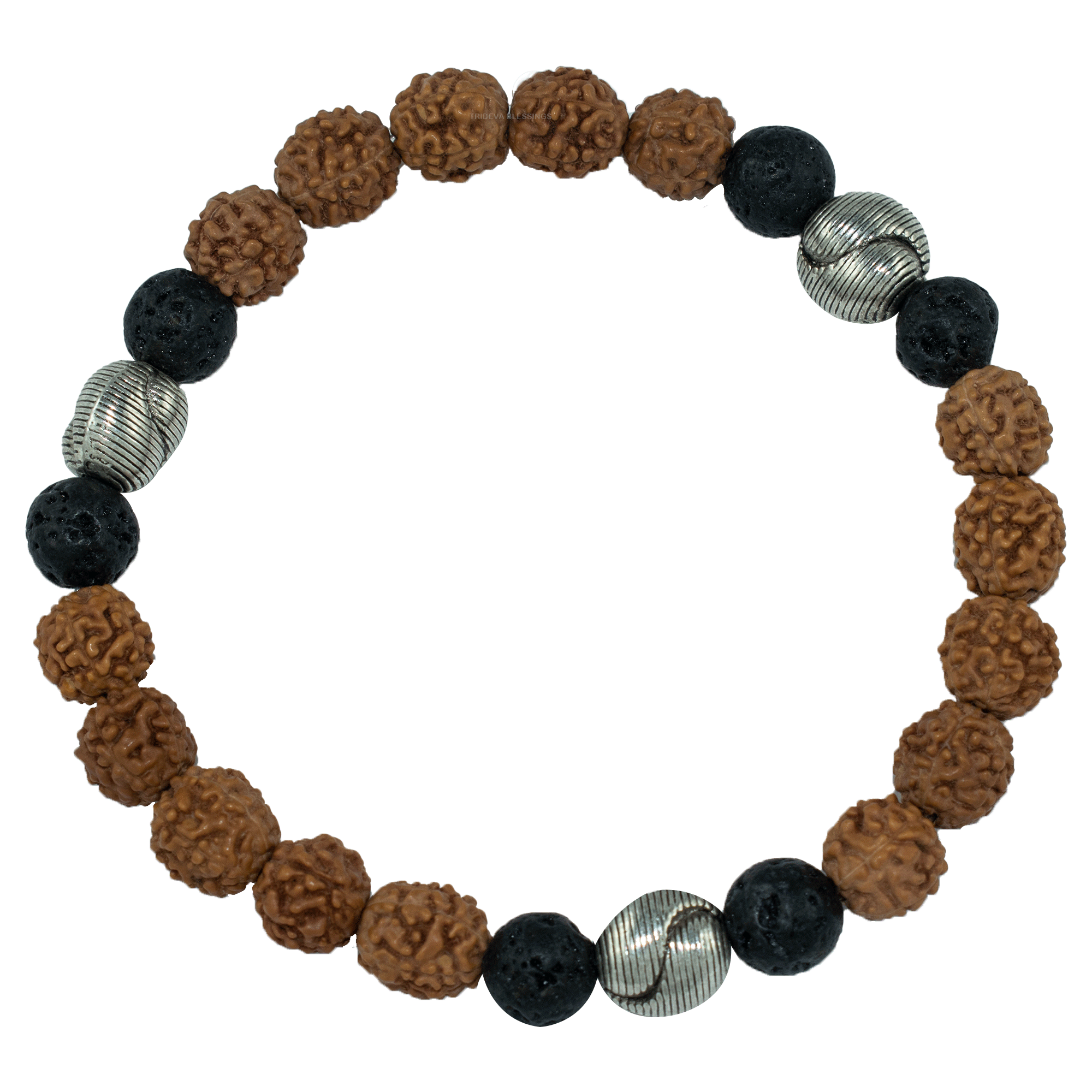 Trideva Blessings Rudraksha And Mix Semiprecious Stone Bracelet