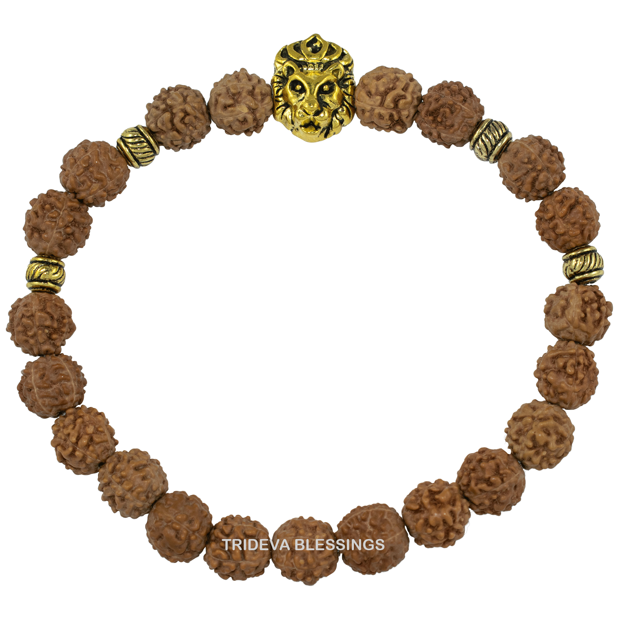 Trideva Blessings 5 Mukhi Rudraksha Bracelet / lion bracelet (Indonesia)