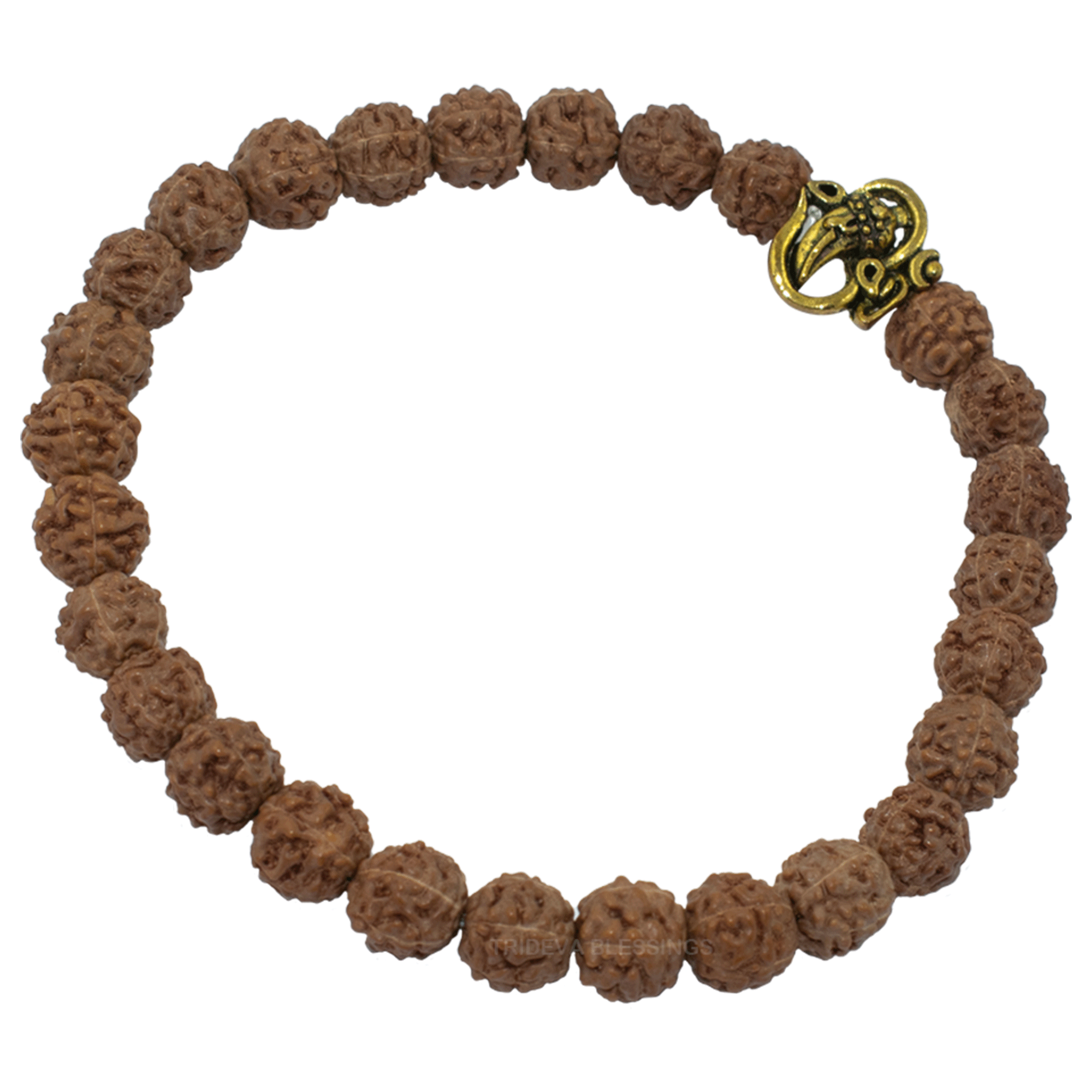 Trideva Blessings Rudraksha Bracelet / 5 Mukhi Rudraksha Bracelet - (Indonesia)