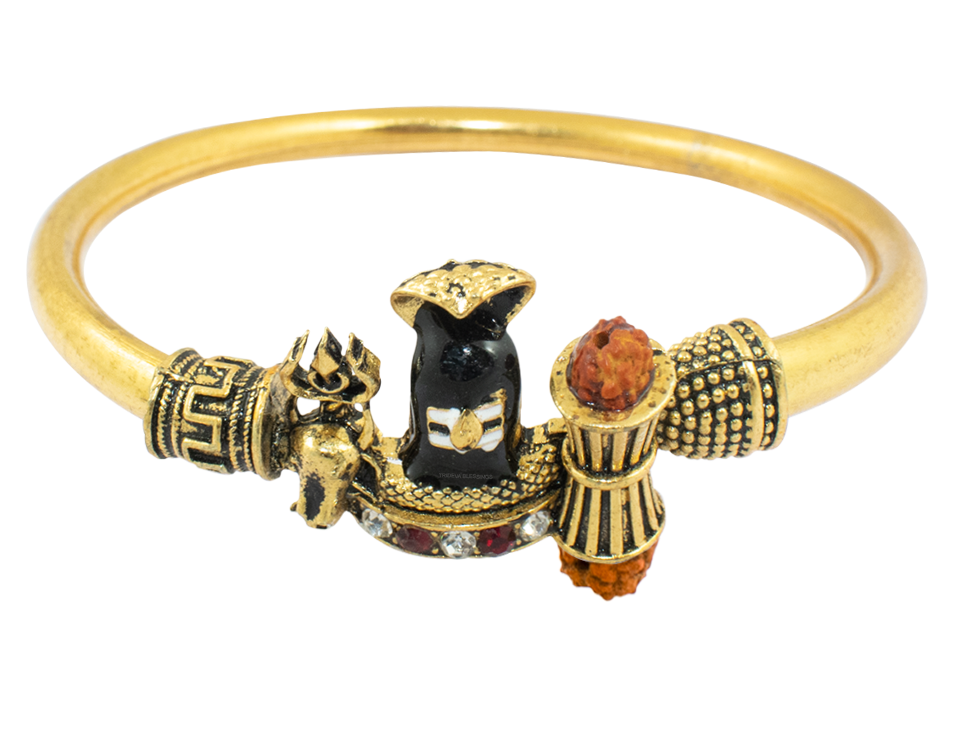 Trideva Blessings Rudraksha Shivling Damru Bracelet