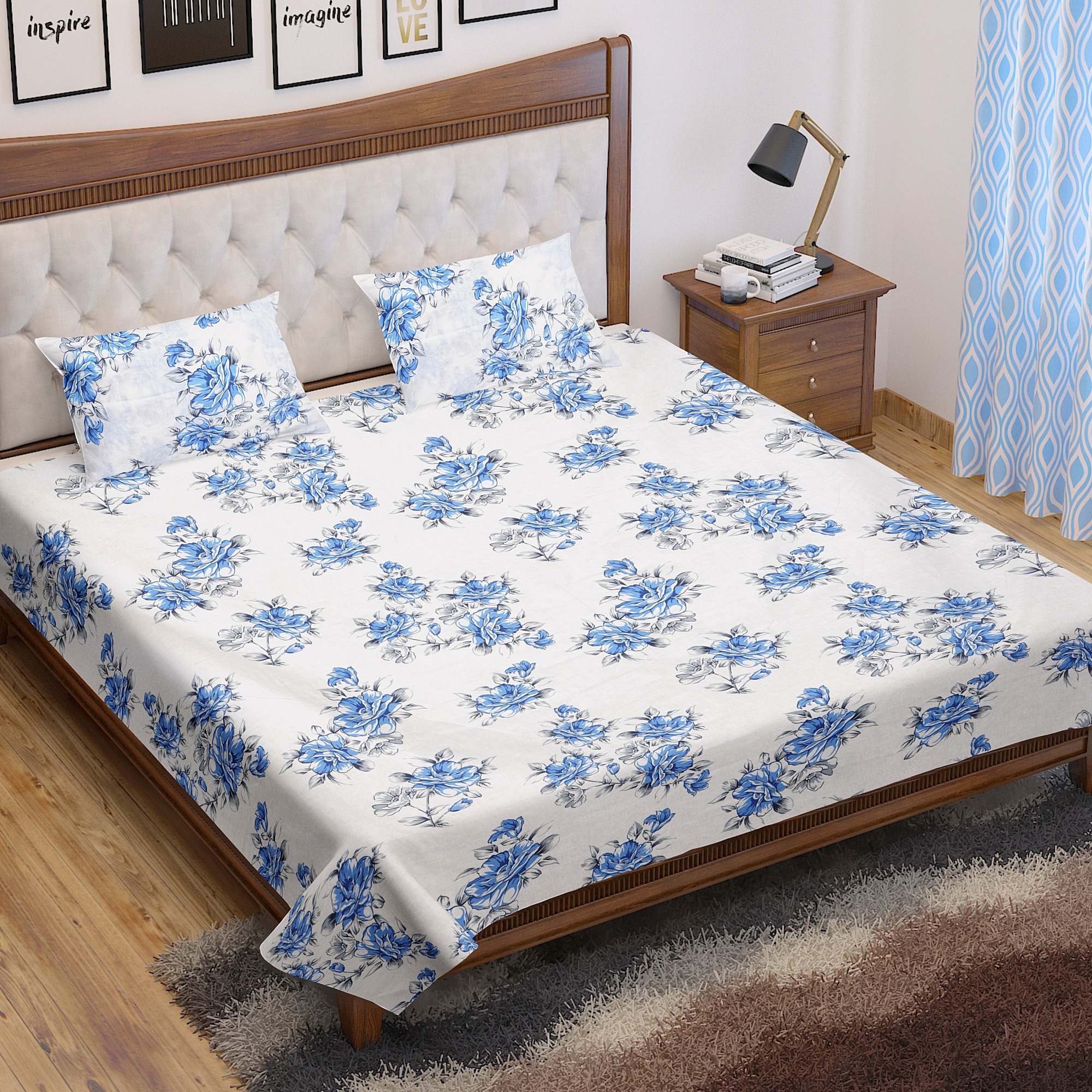 Across The Prints 180 TC Cotton Bedsheet set