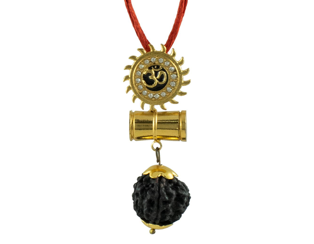 Trideva Blessings Om Damru Rudraksha Pendant