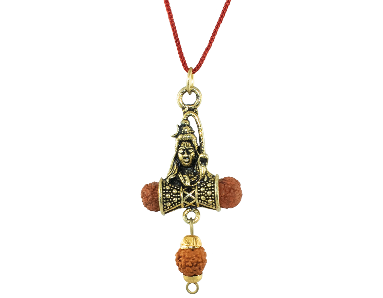 Trideva Blessings Rudraksha Shiva Golden Metal Pendant