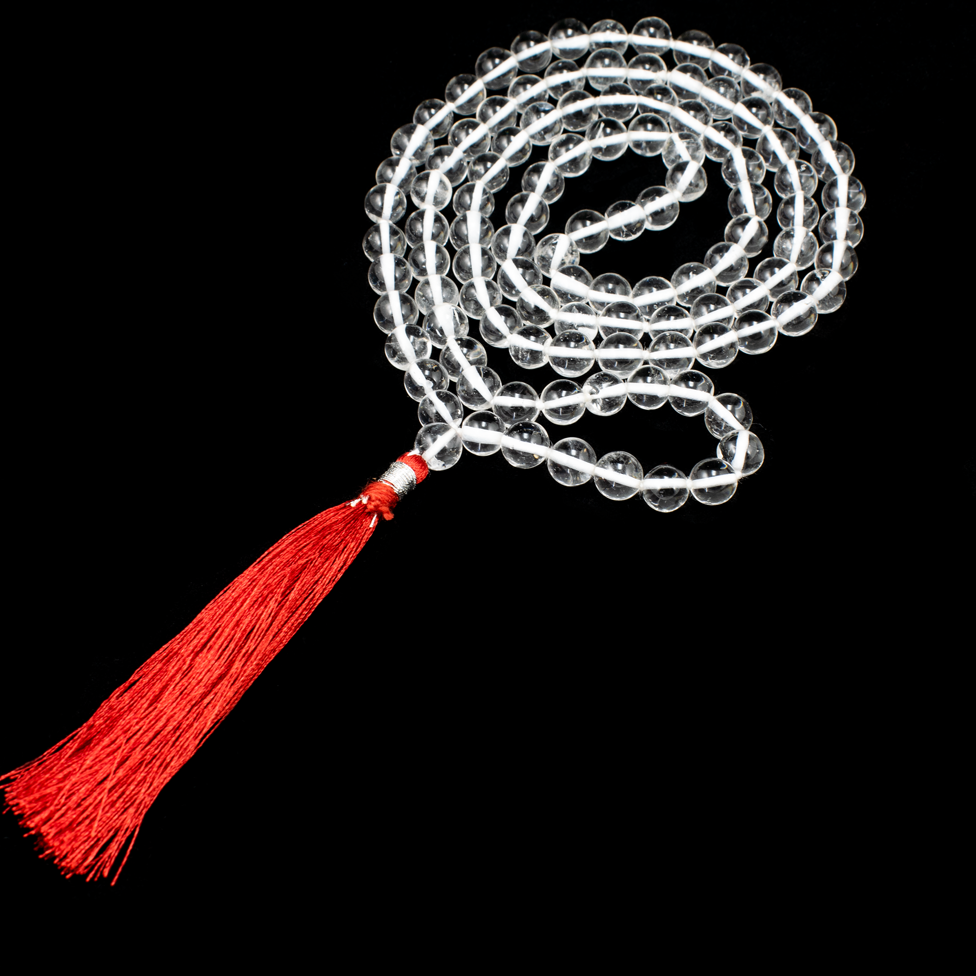 Trideva Blessings Sphatik Mala / Natural Eye Clean Sphatik Mala (7.0-7.5 mm)