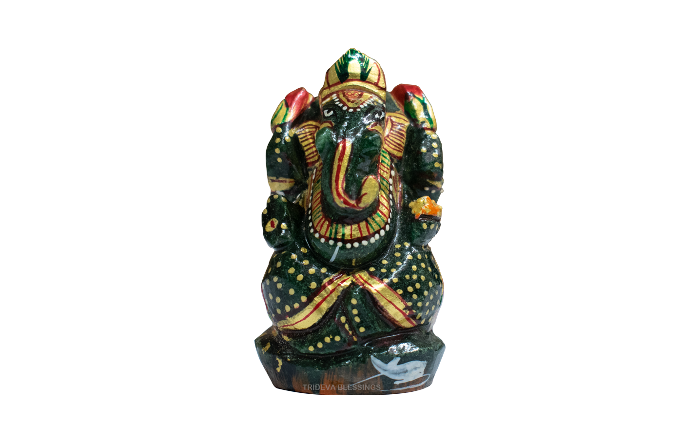 Trideva Blessings Lord Ganesha / Vighanharta - Carved in Jade (89 gram)