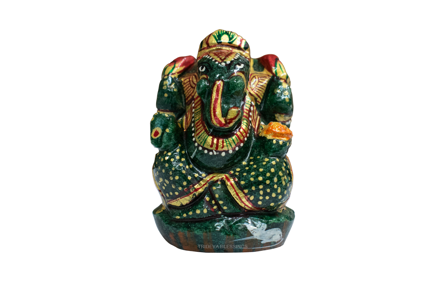 Trideva Blessings Lord Ganesha / Vighanharta - Carved in Jade (125 gram)