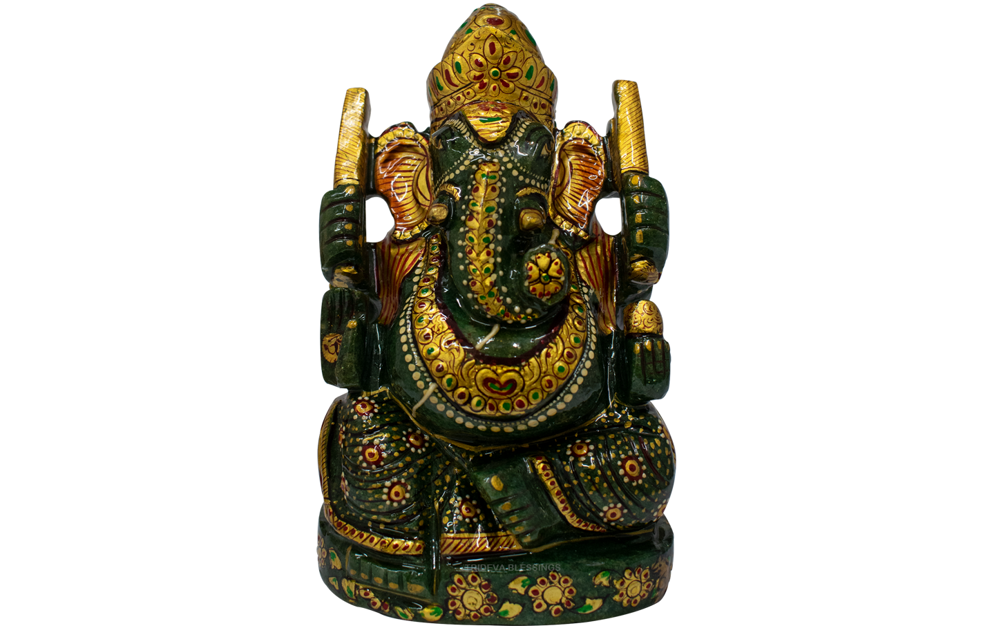 Trideva Blessings Lord Ganesha / Vighanharta - Carved on Jade (2112 gram)
