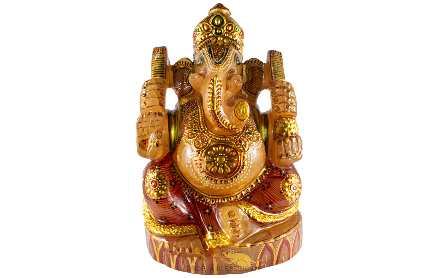 Trideva Blessings Lord Ganesha/ Vighanharta - Carved on Rose Quartz (2320 gram)