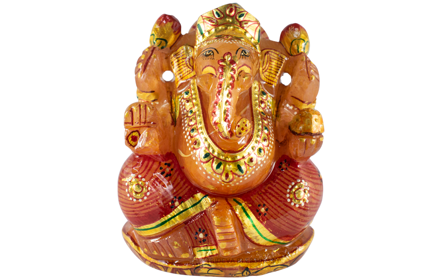 Trideva Blessings Lord Ganesha / Vighanharta - Carved on Rose Quartz (496 gram)