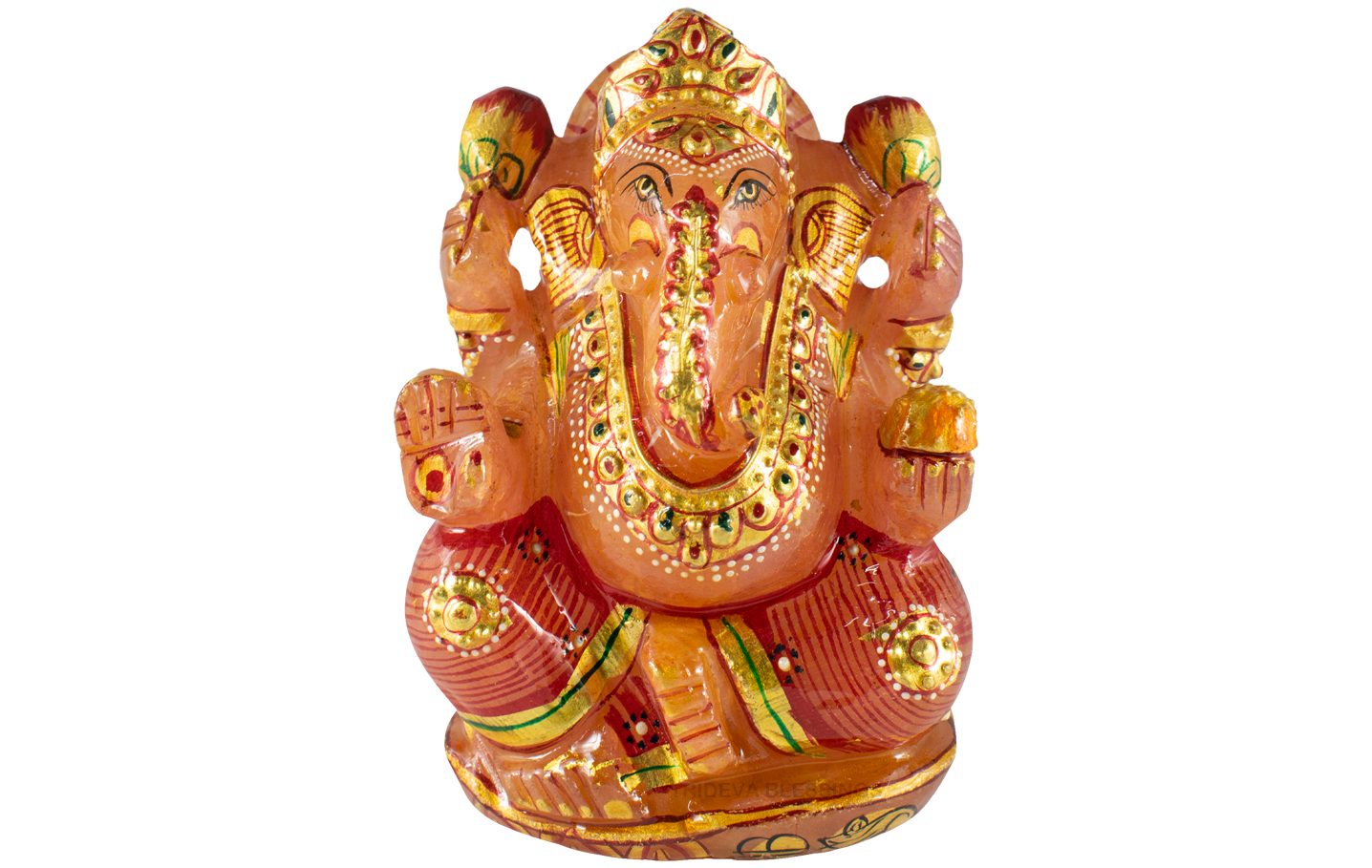 Trideva Blessings Lord Ganesha / Vighanharta - Carved on Rose Quartz (513 gram)