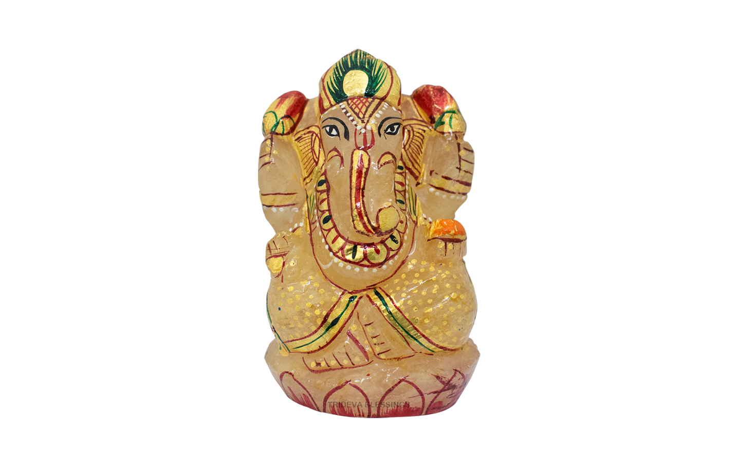 Trideva Blessings Lord Ganesha / Vighanharta - Carved in Sphatik (163 gram)