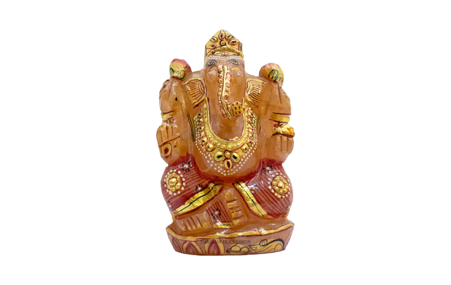 Trideva Blessings Lord Ganesha / Vighanharta - Carved in Rose Quartz (273 gram)