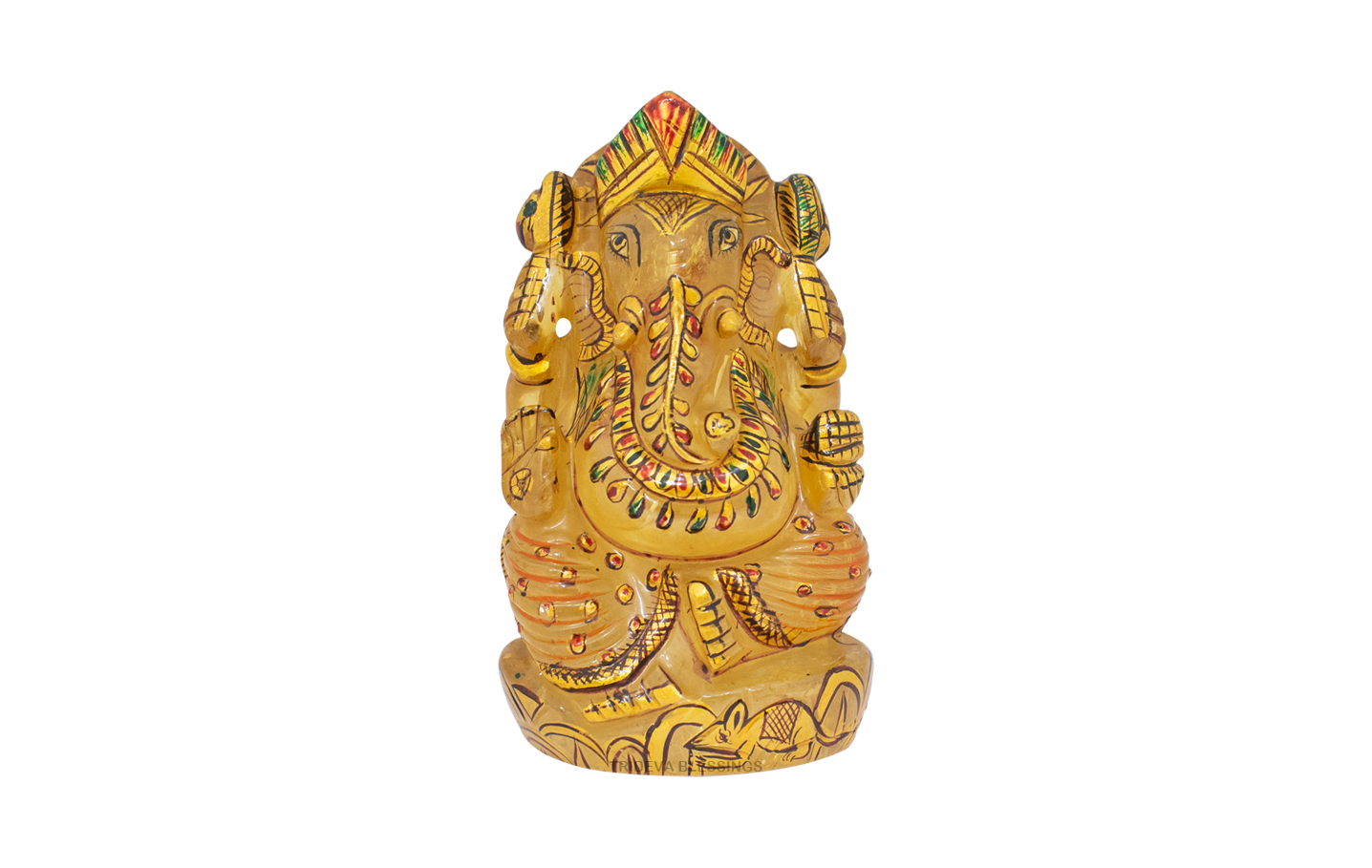 Trideva Blessings Lord Ganesha / Vighanharta - Carved in Sphatik (447 gram)