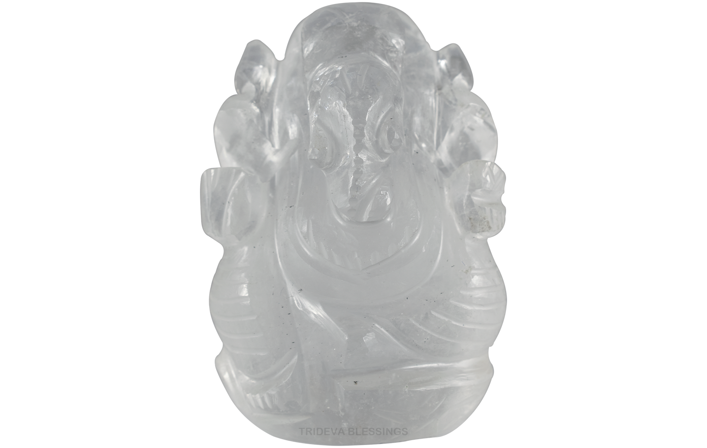 Trideva Blessings Lord Ganesha/ Vighanharta - Carved on Sphatik (113 Gram)