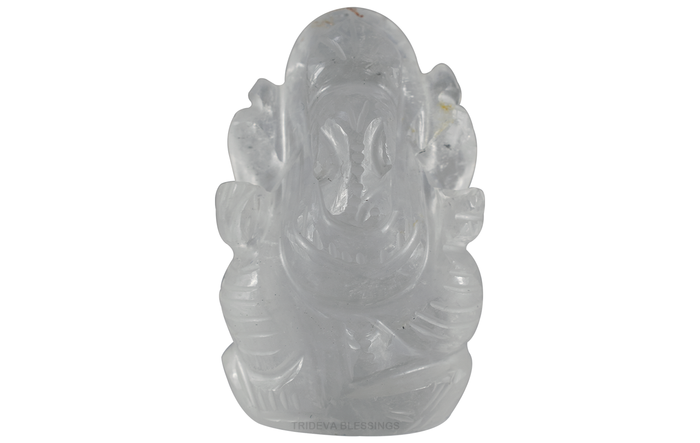 Trideva Blessings Lord Ganesha/ Vighanharta - Carved on Sphatik (60 Gram)