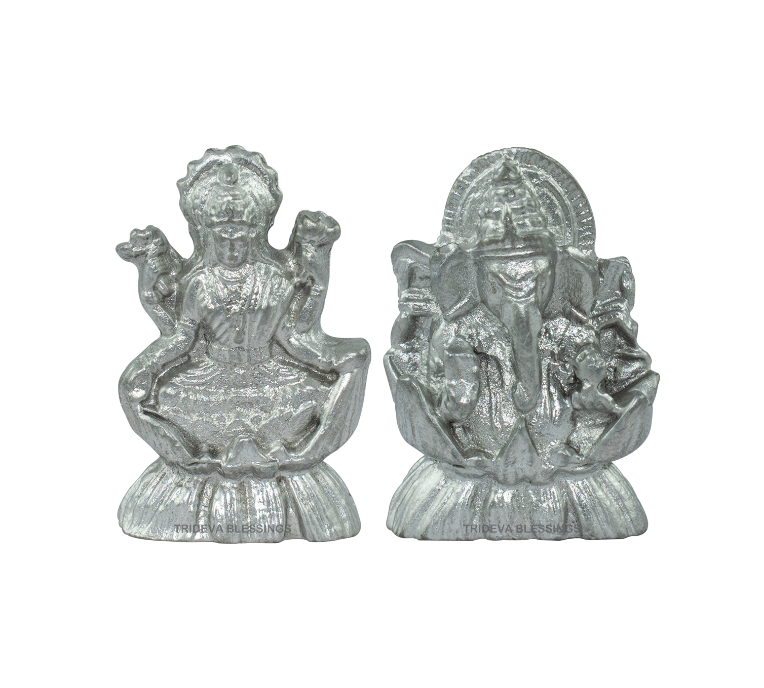 Trideva Blessings Parad Laxmi Ganesha Idol - Made in Mercury