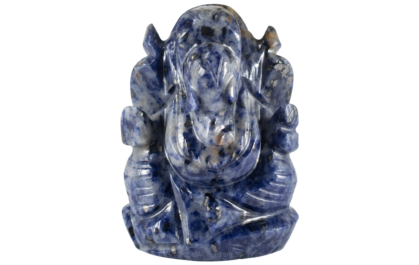 Trideva Blessings Lord Ganesha / Vighanharta - Carved on Lapis Lazuli (87 Gram)