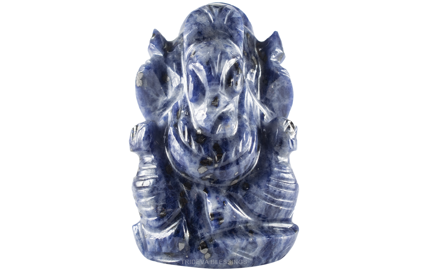 Trideva Blessings Lord Ganesha / Vighanharta - Carved on Lapis Lazuli (40 Gram)