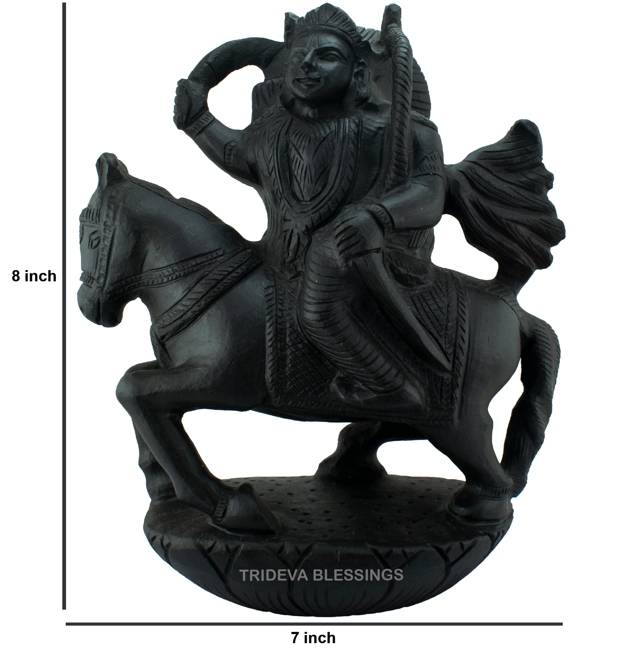 Trideva Blessings Kalki Avtar (Tenth Incarnation of Lord Vishnu) - Carved on Shaligram