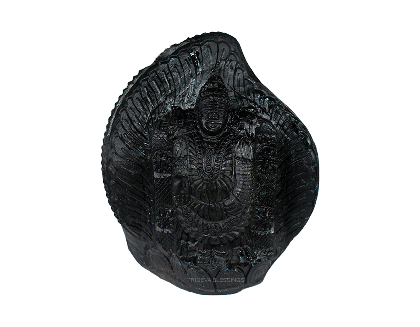  Trideva Blessings Adbhut Tirupati Balaji Shaligram Idol - XV - Carved on Shaligram