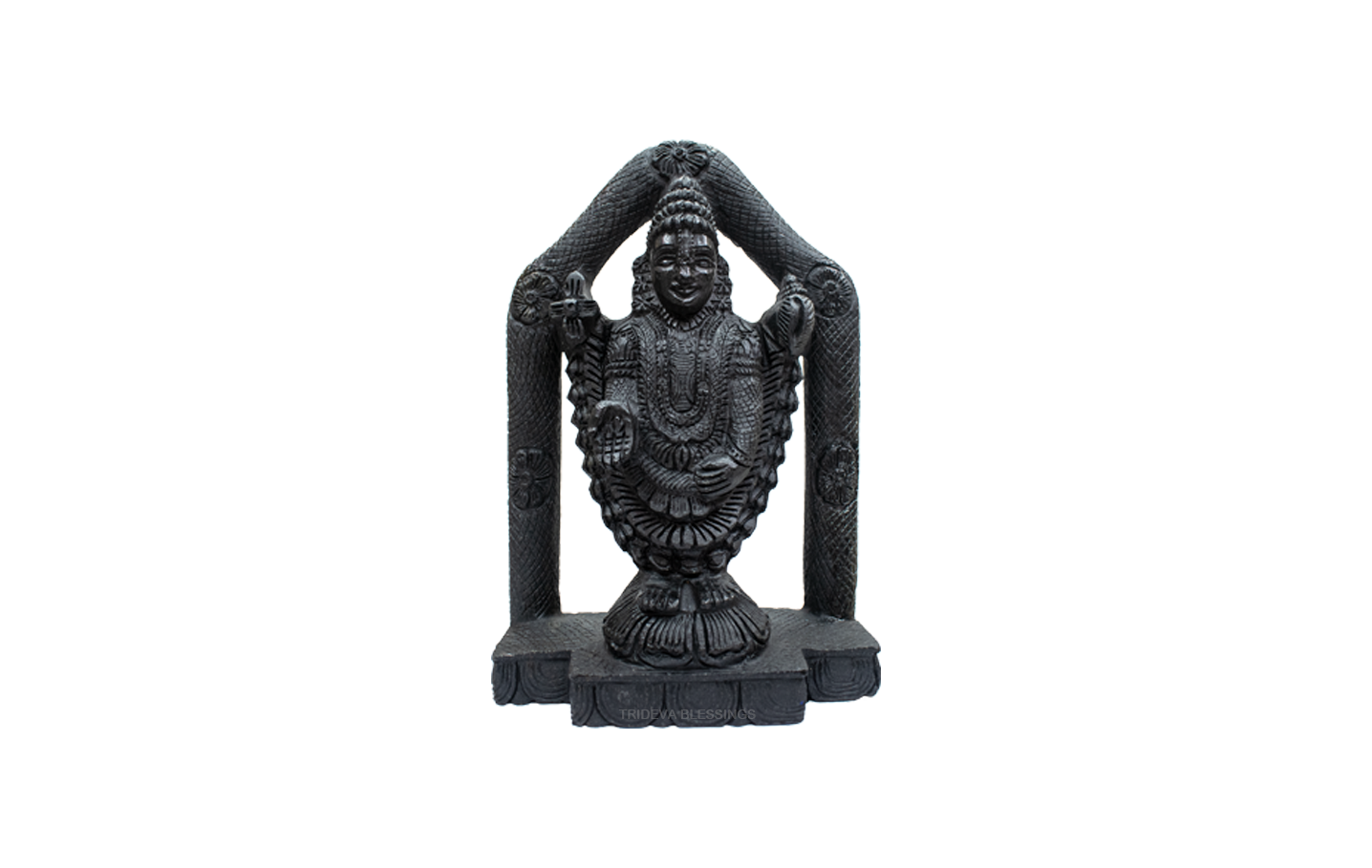 Trideva Blessings Lord Tirupati Balaji / Venkateshwara - IV - Carved on Shaligram