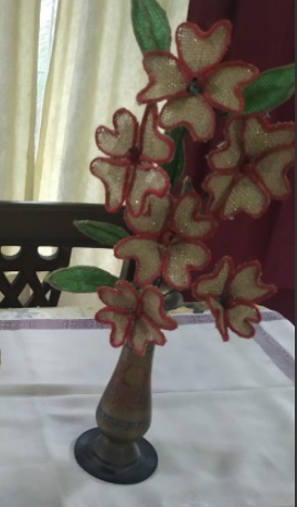 Jute Red Border FLower