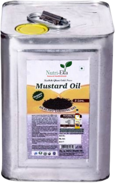 5 LITER WOOD PRESSED MUSTARD OIL  (IN TIN CAN )