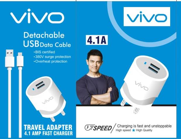 Vivo Brand Dual Port 4.1 Amp Charger with cable