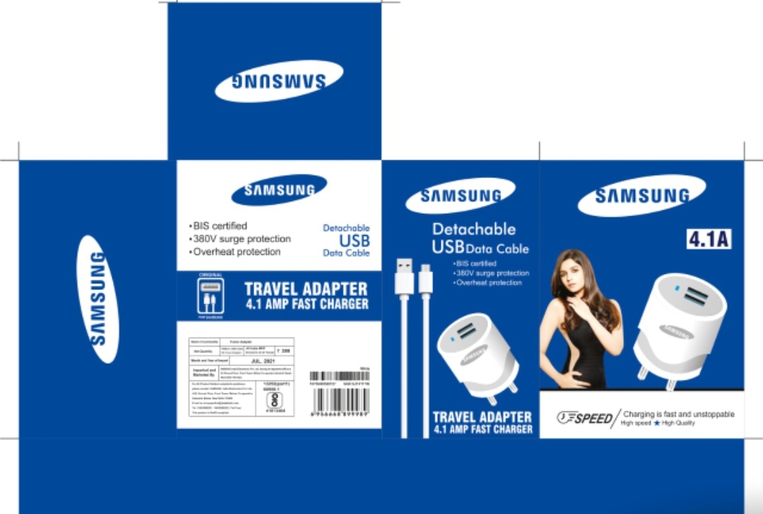 Samsung brand dual port 4.1 Amp fast charger with warranty