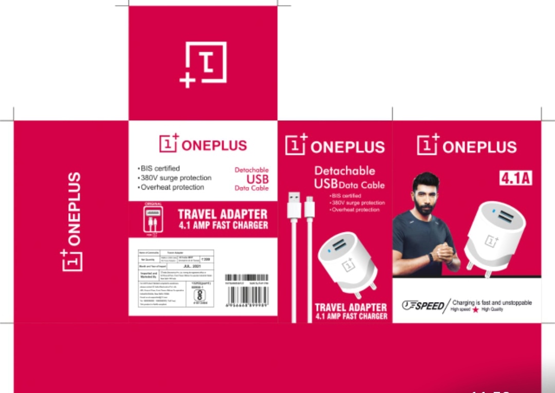 Oneplus Brand dual port 4.1 Amp fast charger with warranty